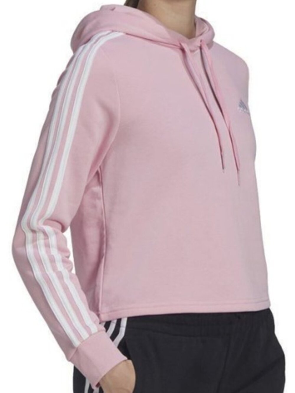 ADIDAS Essentials 3-Stripes Cropped Hoodie